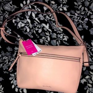 Vera Bradley Leather Small Crossbody - Pink Sand
